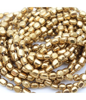 Hematita nuggets 7:4-5mm color oro claro, 1 hilo