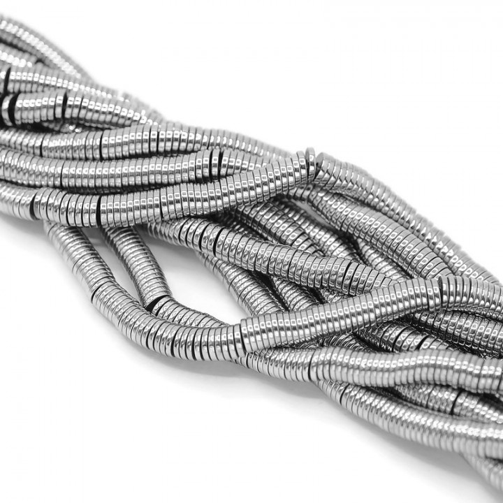 Hematite rondels 6:1mm platinum color, 1 strand(~378 pcs)