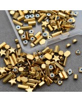 10 Styles Electroplated Synthetic Non-magnetic Hematite Beads, Golden Plated