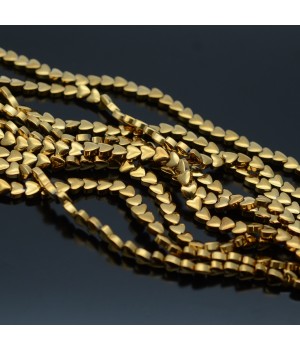 Electroplate Non-magnetic Synthetic Hematite 4mm Heart Beads, 1 strand