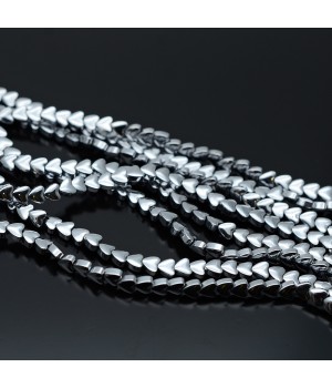 Electroplate Non-magnetic Synthetic Hematite 4mm Heart Beads, 1 strand