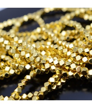 3mm Electroplate Non-magnetic Synthetic Hematite Hexagon Beads, 1 strand(~135 beads)