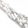 Howlite natural white tube ~4:13mm, thread 41cm