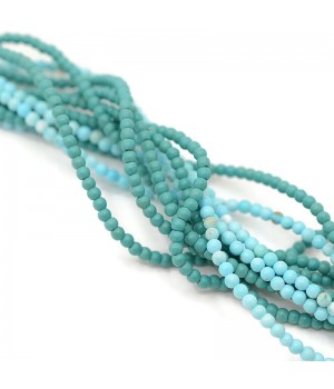 Natural howlite color turquoise ~2mm round, strand 40cm