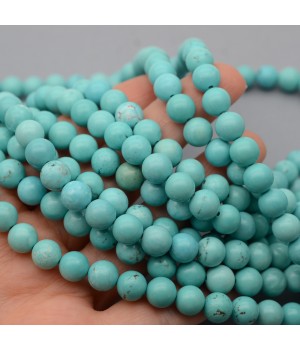 Natural howlite color blue ~8mm, 1 strand 38cm
