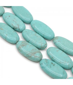 Natural howlite color turquoise oval flat 30:15mm, 2 beads
