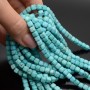 Natural Howlite Beads Faceted Cube 5mm turquoise color, 1 strand