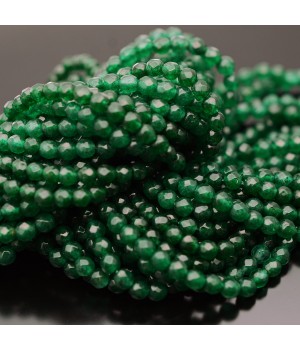 Jade natural(Malasia) 4mm facetado verde, 1 hilo Jade natural(Malasia) 4mm facetado verde, 1 hilo