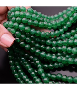 Jade natural(Malasia) 6mm facetado verde, 1 hilo