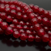 8mm Dark Red Round Malaysian Jade Beads(Natural Chalcedony), 1 strand