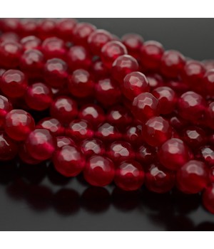 8mm Dark Red Round Malaysian Jade Beads(Natural Chalcedony), 1 strand