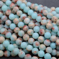 Synthetic Aqua Terra Jasper Round Beads 8mm, 1 strand