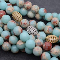 Synthetic Aqua Terra Jasper Round Beads 12mm, 1 strand