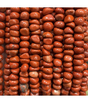 Яшма красная натуральная галтовка 10-12мм, 1 нить