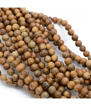 Jaspe paisina natural forma bols 6mm, hilo 40cm