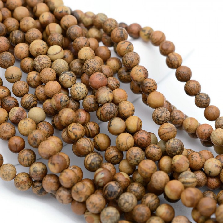 Jaspe paisina natural forma bols 6mm, hilo 40cm