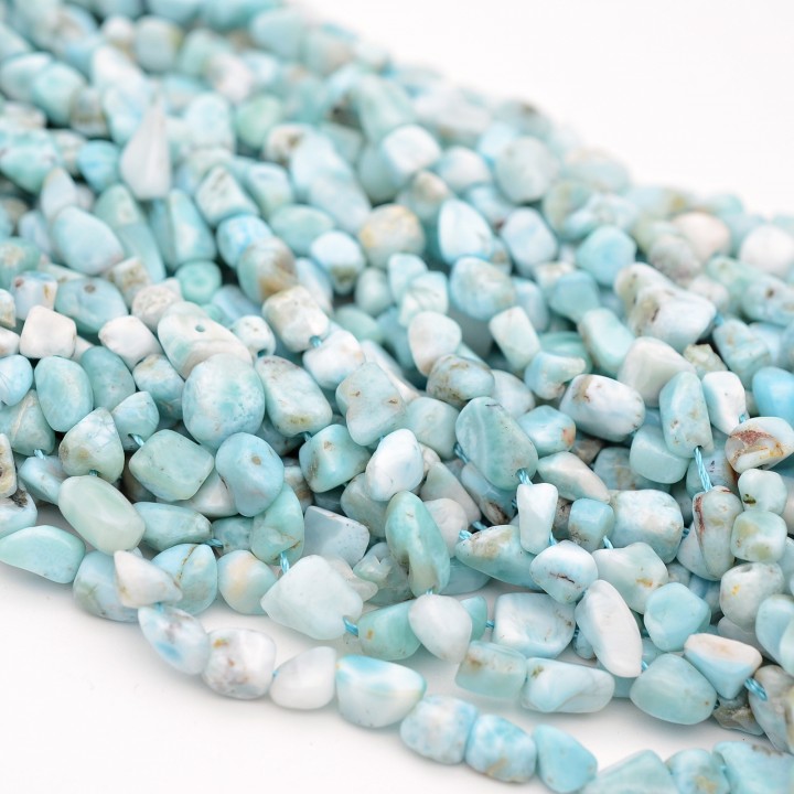 Larimar natural ~5-8mm, 1 hilo de 40cm