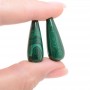 Natural Malachite Drop half-drilled beads 28:10mm, 1 piece