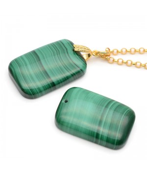 Natural Malachite Rectangular Pendant ~28:18mm, 1 piece Natural Malachite Rectangular Pendant ~28:18mm, 1 piece