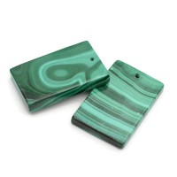 Natural Malachite Rectangular Pendant ~26:16mm, 1 piece