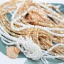 Mother-of-pearl Rondelle 4:3mm color white, strand 40cm