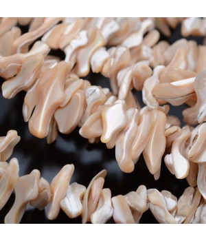 Mother of Pearl(Shell) Beads 15-30mm Freeform Beige color, 1 strand 40cm