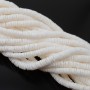 Natural Sea Shell beads ~6mm flat round white color, 1 strand 63cm