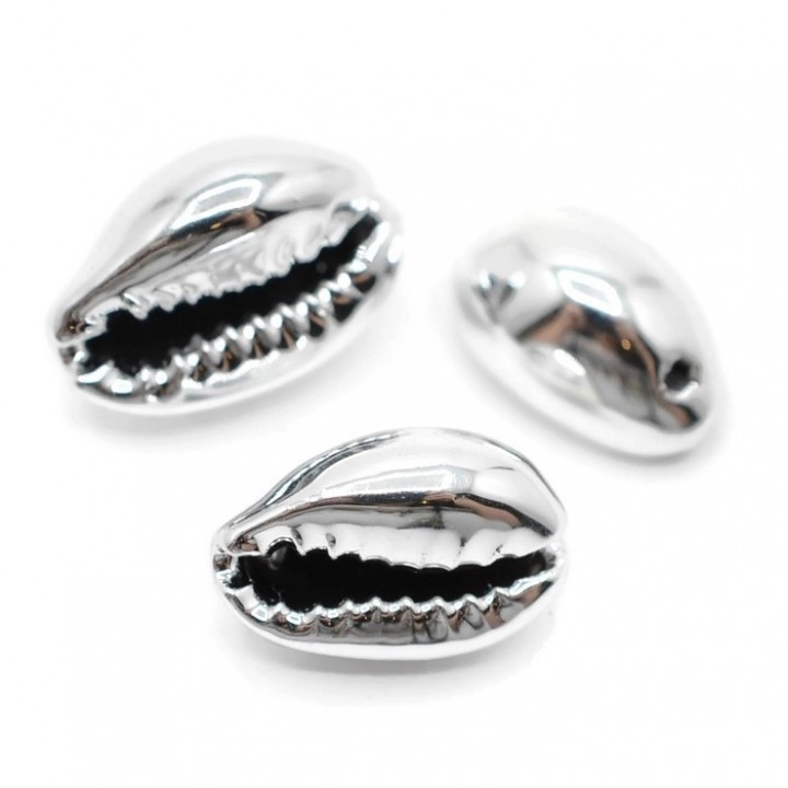 Natural cowrie shell 14~16 : 8~9mm, platinum color