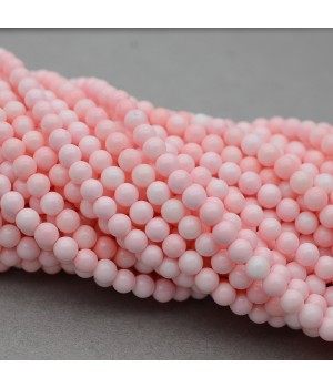 Round Natural Sea Shell beads ~4mm pink color, 1 strand 40cm
