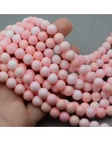 Cuentas de concha natural bola ~8mm color Rosa