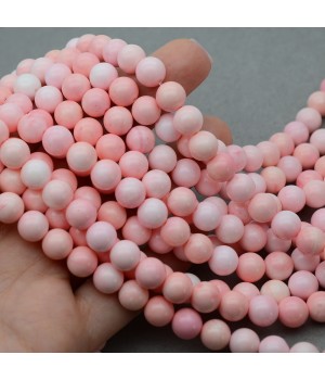 Round Natural Sea Shell beads ~8mm pink color