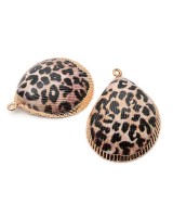 Concha natural 25~30mm color Leopardo con revestimiento galvánico