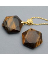 Tiger eye Hexagon pendant, 1 piece