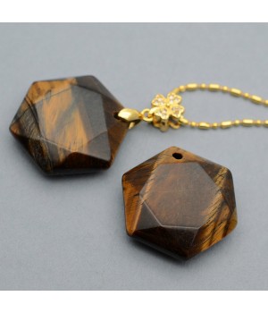 Ojo de Tigre Colgante hexagonal, 1 pieza