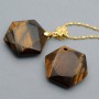 Tiger eye Hexagon pendant, 1 piece