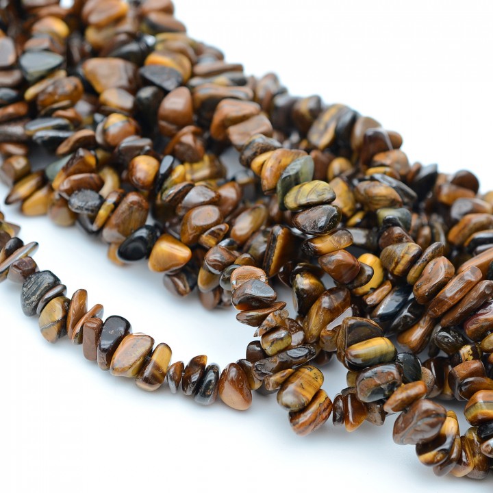 Natural Tiger eye Chip Beads ~5-8mm, 1 strand 80cm