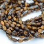 Natural Tiger eye Oval Beads 8:6mm, 1 strand