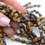 Natural Tiger eye Oval Beads 8:6mm, 1 strand