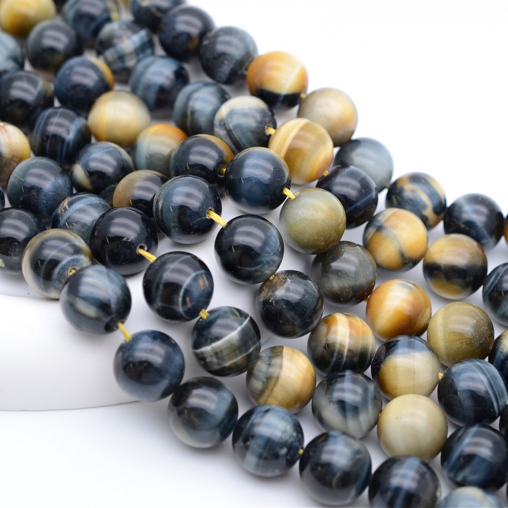 Ojo de halcón natural bola 12mm, 1 hilo