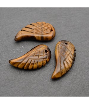 Тигровый глаз подвеска Крылья 24:12мм, 1 штука