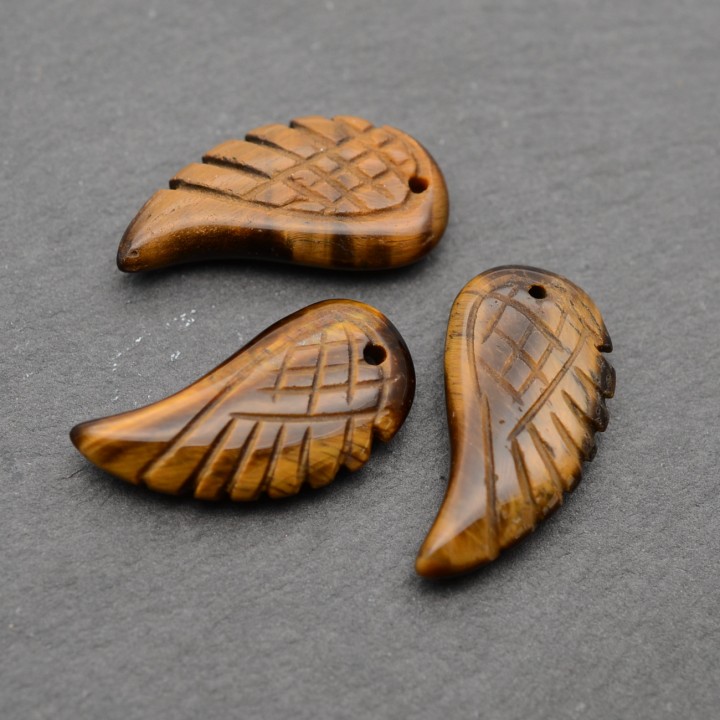 Тигровый глаз подвеска Крылья 24:12мм, 1 штука