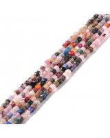 Микс натуральных камней Кубик граненый 2мм, нить