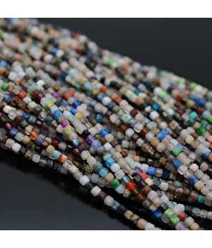 Mix Piedras semipreciosas naturales Сorazón 10mm, 1 tira de 37cm