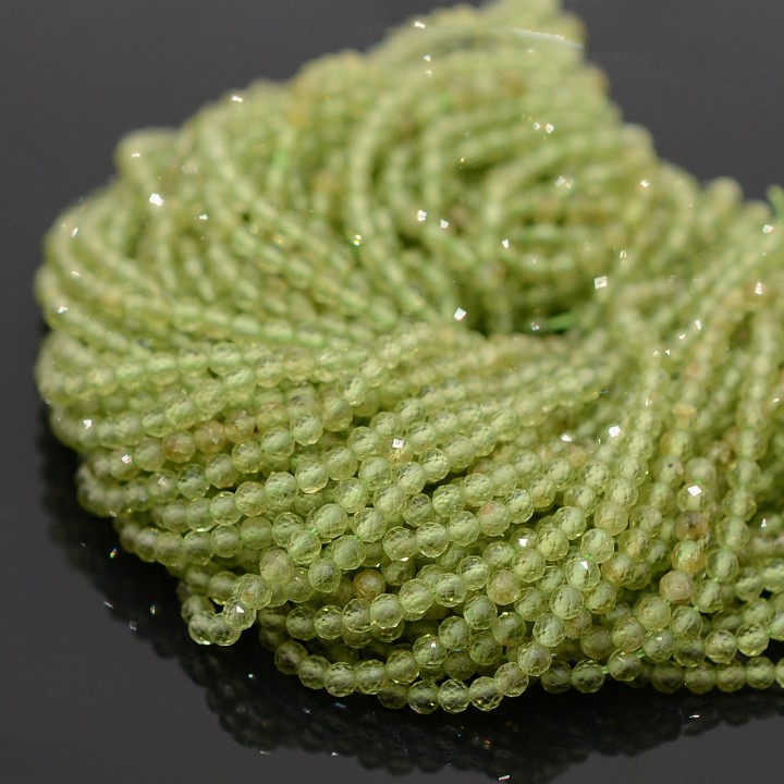 Peridot natural beads 3mm faceted