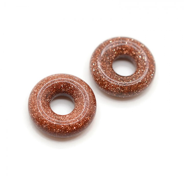 Aventurina roja Donut 15:5mm, 1 unidad