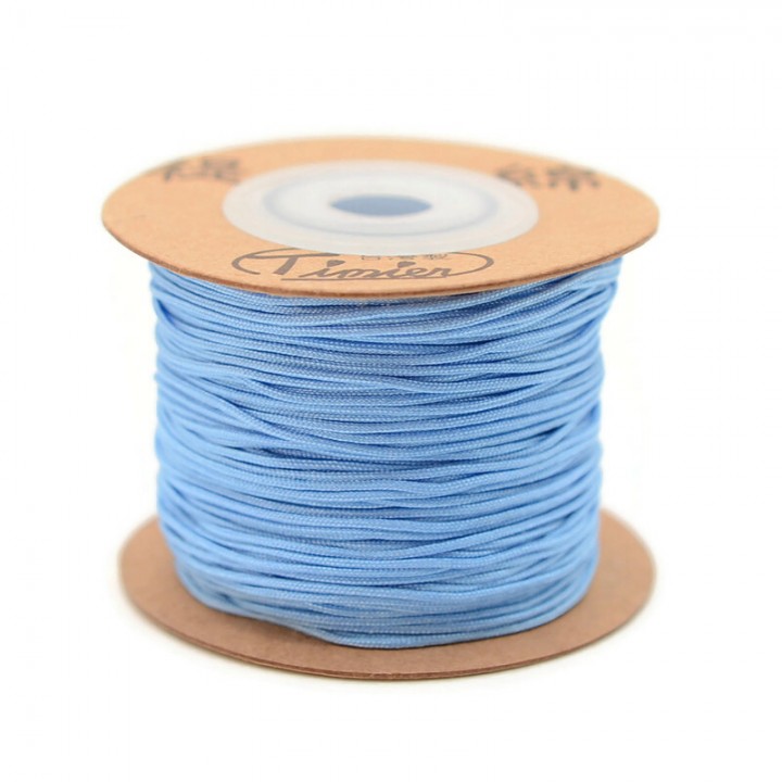 Nylon trenzado 1mm color azul claro, 1 bobina