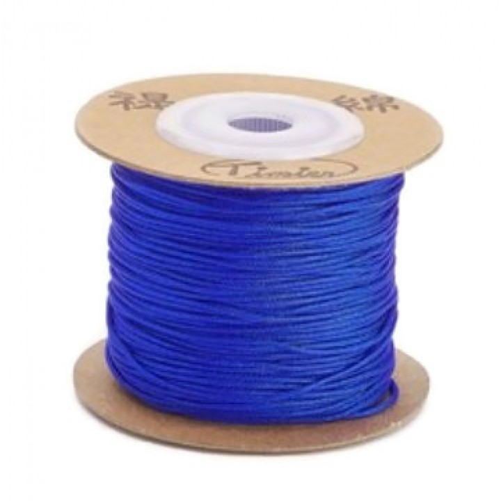 Nylon Cords 1mm medium blue color, 1 roll
