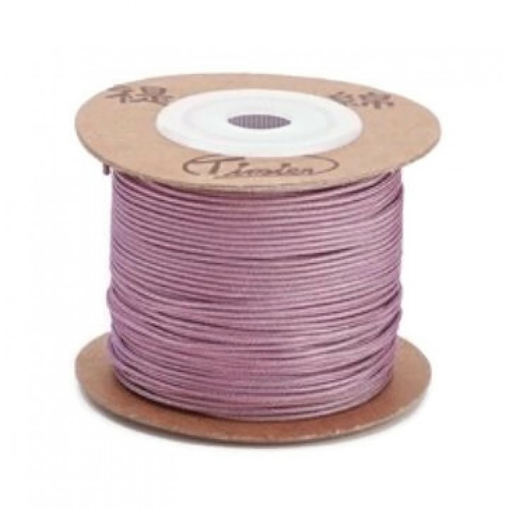 Nylon trenzado 1mm color rosa ceniza, 1 bobina