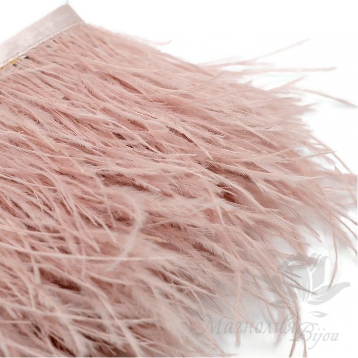 Перья страуса на ленте Royal Pink, 10см