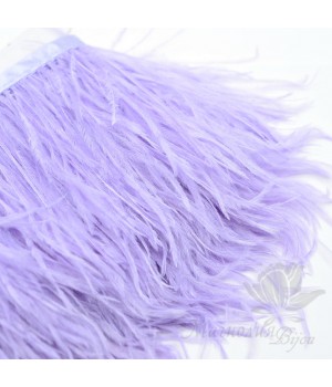 Перья страуса на ленте Light Purple, 10см